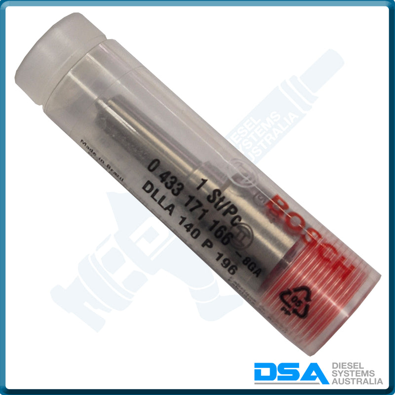 0 433 171 166 Genuine Bosch Nozzle (DLLA140P196)