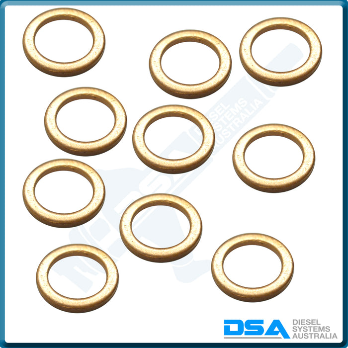 NW5-17W4NG Aftermarket Delphi Copper Leak Off Washer (12x8x1mm) {PKT-10}