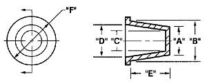 1 204 244 Tapered Plastic Cap (31.09-34.42x19.05mm) {PKT-20}